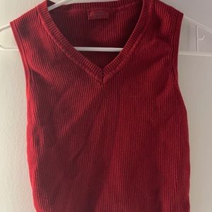 john galt/brandy melville red knit sweater vest